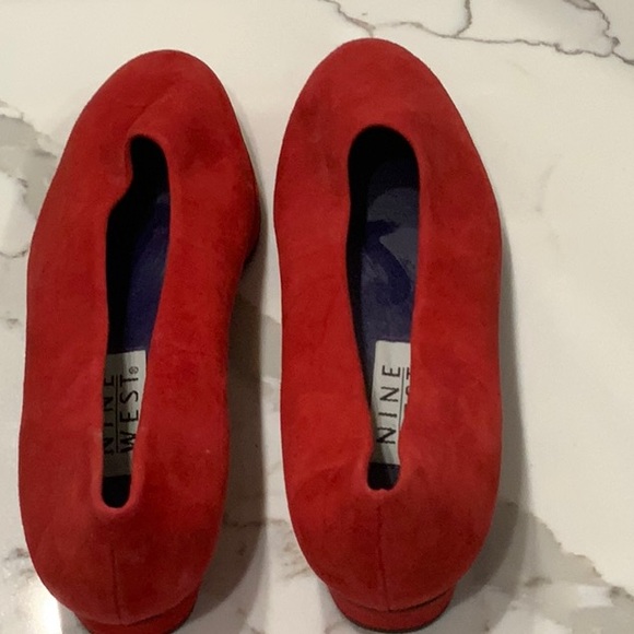 Nine West Red Suede Loafer Flats - Picture 2 of 5